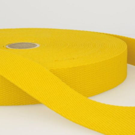 Cotton Webbing Trim | 20m x 25mm - Yellow