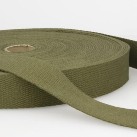 Cotton Webbing Trim | 20m x 25mm - Khaki