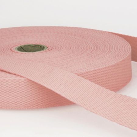 Cotton Webbing Trim | 20m x 25mm - Light Pink