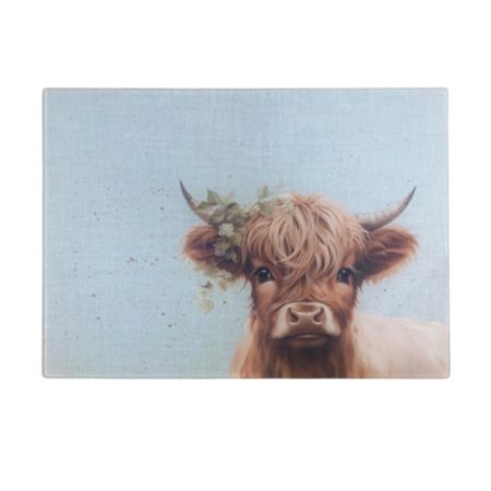 Cook & Dine Glass Worktop Saver - Highland Cow
