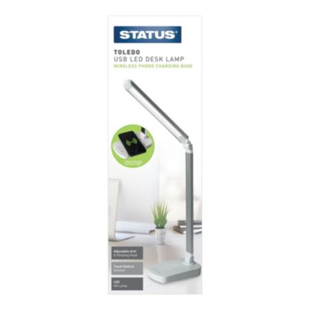 Status Toledo 4w USB LED Desk Lamp with Wireless Charging Base