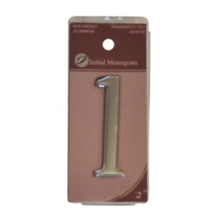 2" Silver Effect Numeral 1 Door Number