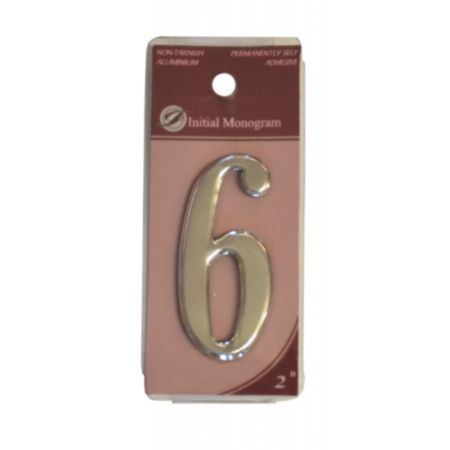 3" Silver Effect Numeral 6 Door Number