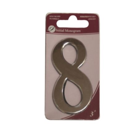 2" Silver Effect Numeral 8 Door Number