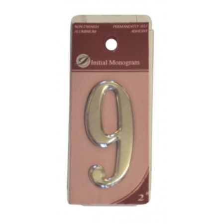 3" Silver Effect Numeral 9 Door Number