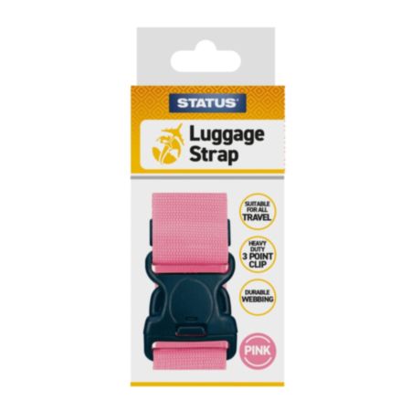 STATUS® No Lock Luggage Strap (Pink)
