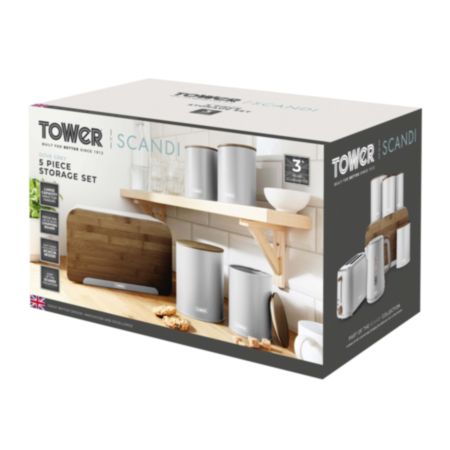 Scandi 5 Piece Storage Set Light
