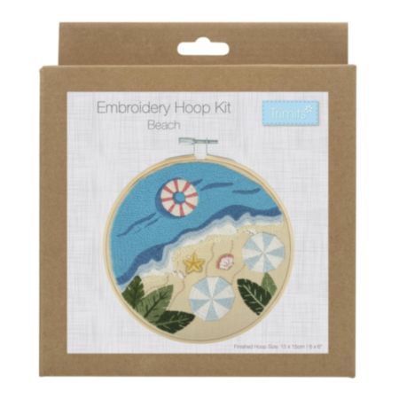 Beach Embroidery Kit with Hoop