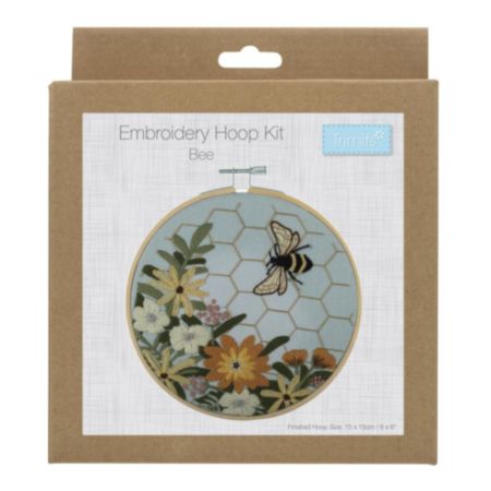 Bee Embroidery Kit with Hoop