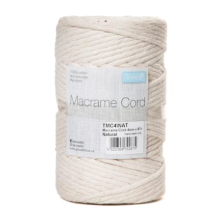 Macramé Cotton Cord | 87m x 4mm (0.5kg) - Natural