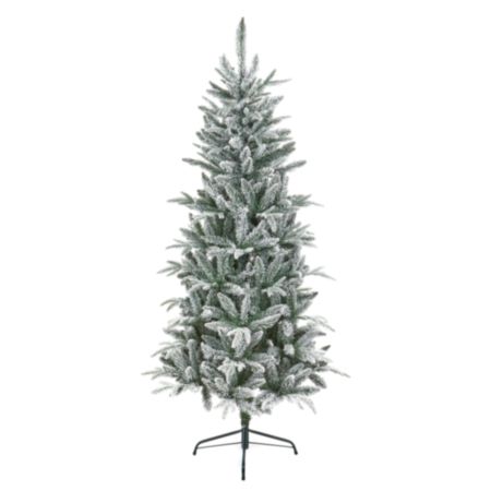 Slim Lapland Flocked Spruce Christmas Tree - 180cm