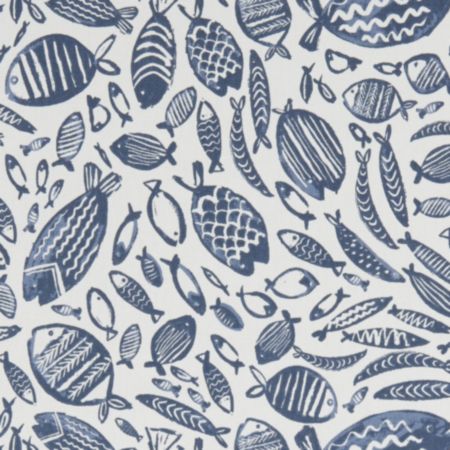 Clarke & Clarke Trawler 100% Cotton Navy Fabric - 137cm