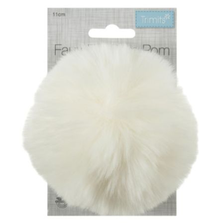 Faux Fur Pom Pom (11cm) | Cream