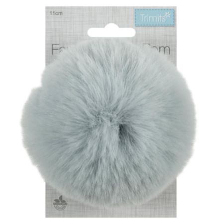 Faux Fur Pom Pom (11cm) | Light Blue