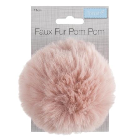 Faux Fur Pom Pom (11cm) | Light Pink