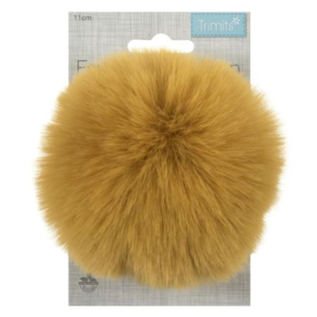 Faux Fur Pom Pom (11cm) | Mustard