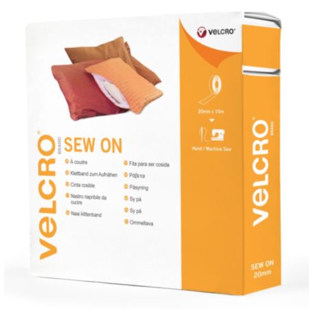 VELCRO® BRAND Hook & Loop Sew-On Tape - 10m x 20mm (White)