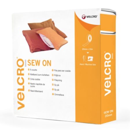 VELCRO® BRAND Hook & Loop Sew-On Tape - 10m x 20mm (Black)