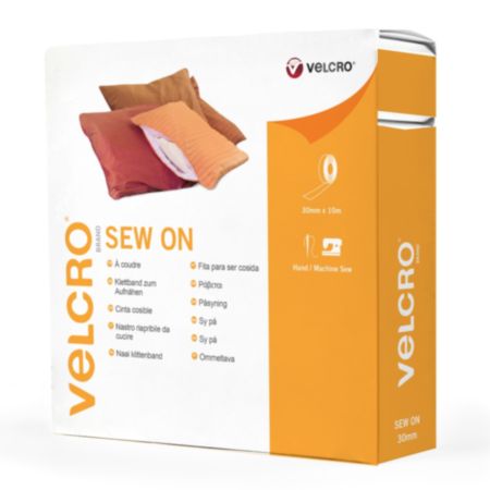 VELCRO® BRAND Hook & Loop Sew-On Tape - 10m x 30mm (White)
