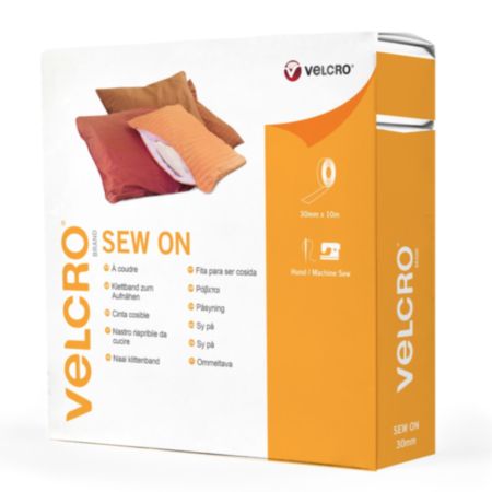 VELCRO® BRAND Hook & Loop Sew-On Tape - 10m x 30mm (Black)