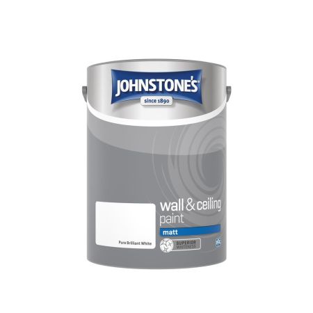 Johnstone's Wall & Ceiling Paint Matt Pure Brilliant White 5L
