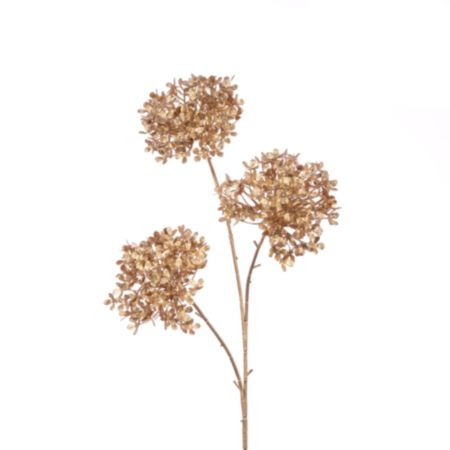 Metallic Hydrangea Faux Foliage - Gold (66cm)