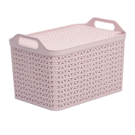 Strata Large Urban Store Basket with Lid - 24L Blush Pink