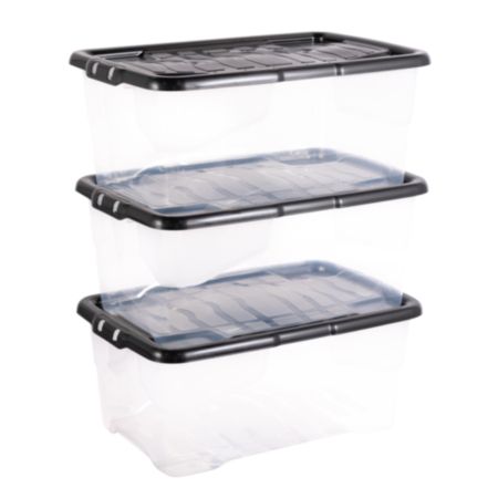 Curve Stackable Storage Box - 30L (3 Pack)