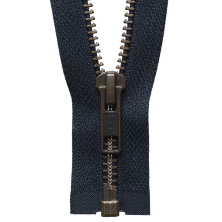 YKK Strong Metal Tooth Open End Zip - Dark Navy (66cm)