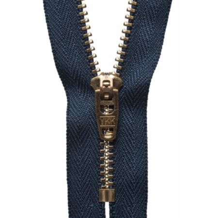 YKK Brass Jeans Zip - Dark Navy (10cm)