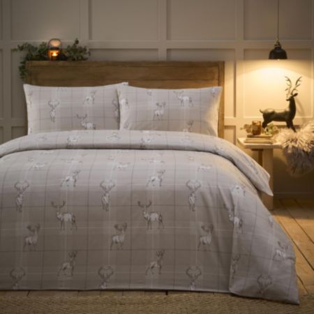 Check Stag Duvet Cover & Pillowcase Set