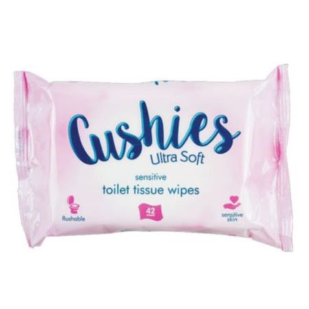 Cushies Sensitive Toilet Wipes - 42 Pack