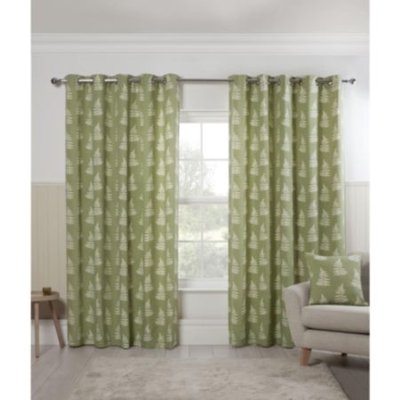 Esher Green Eyelet Curtains