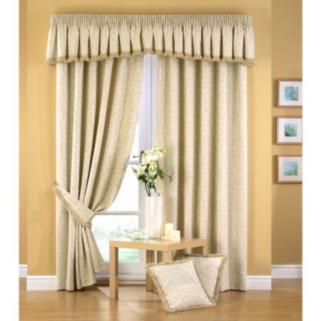 Folia Natural Pencil Pleat Curtains