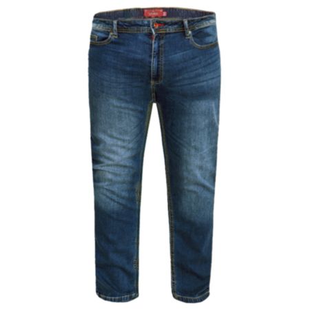 Ambrose Men's Tapered Fit Stretch Jeans - Dark Blue Stonewash