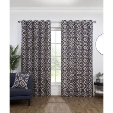 Marrakech Navy Eyelet Curtains