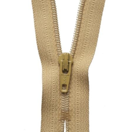 YKK Nylon Dress and Skirt Zip - Light Old Gold (56cm)