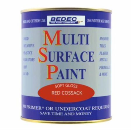 Bedec Multi Surface Paint Soft Gloss Red Cossack 250ml