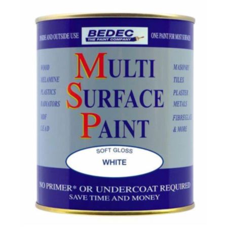 Bedec Multi Surface Paint Soft Gloss White 250ml