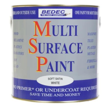 Bedec Multi Surface Paint Soft Satin White 250ml