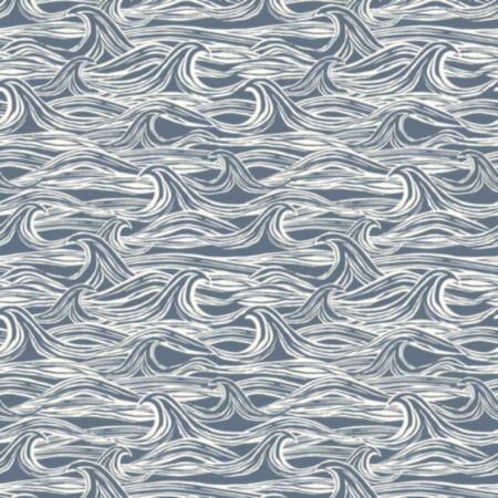 Clarke & Clarke Surf PVC Navy Fabric - 137cm