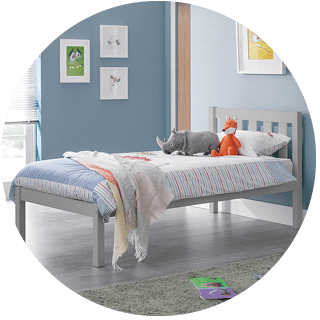 3ft Luna Grey Bed Lifestyle Image